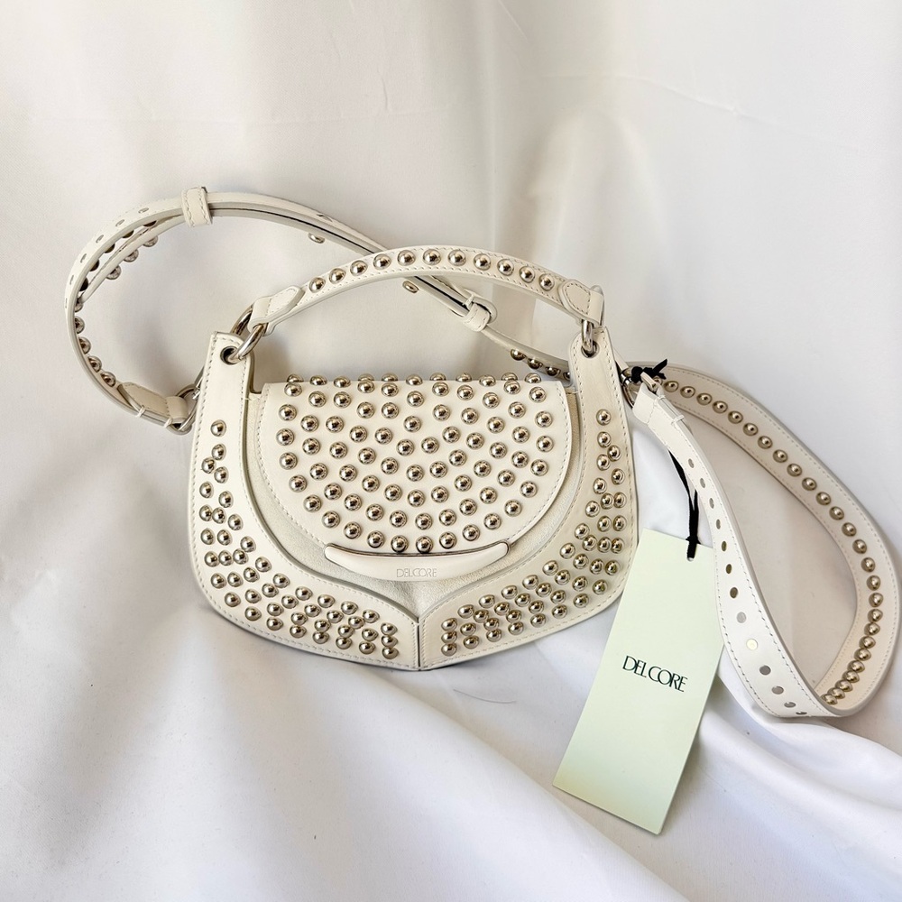 Del Core BABY BEETLE WITH STUDS in White - Picture 5 of 8